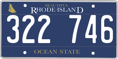 RI license plate 322746