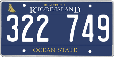 RI license plate 322749