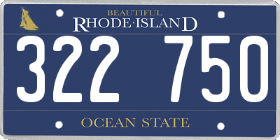 RI license plate 322750