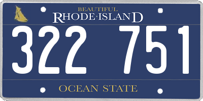 RI license plate 322751