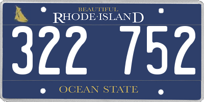 RI license plate 322752