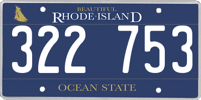 RI license plate 322753