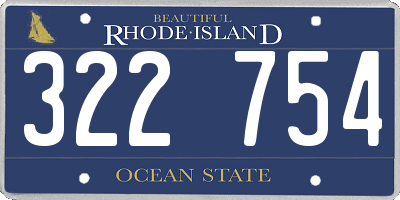 RI license plate 322754