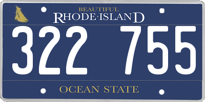RI license plate 322755