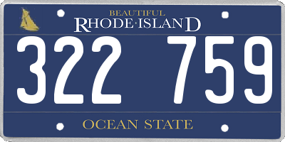 RI license plate 322759