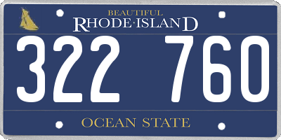 RI license plate 322760
