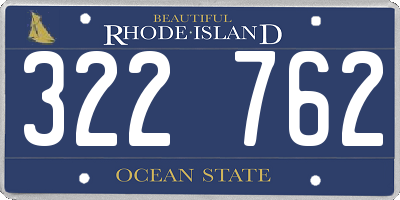 RI license plate 322762