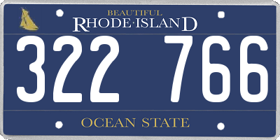 RI license plate 322766
