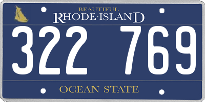 RI license plate 322769