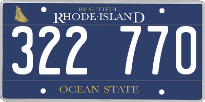 RI license plate 322770