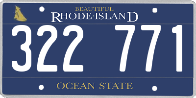 RI license plate 322771