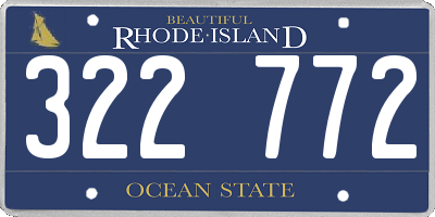 RI license plate 322772