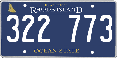 RI license plate 322773