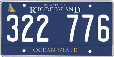 RI license plate 322776