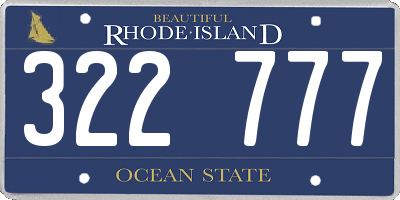 RI license plate 322777