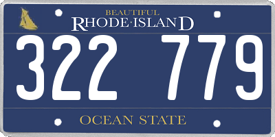 RI license plate 322779