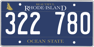 RI license plate 322780