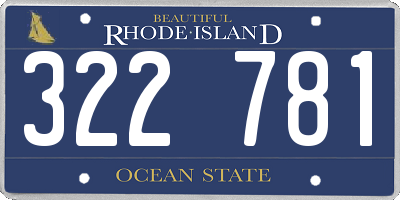 RI license plate 322781