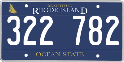 RI license plate 322782