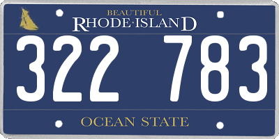 RI license plate 322783