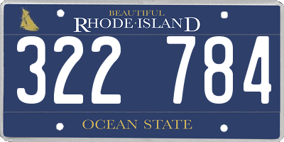RI license plate 322784