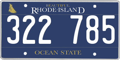 RI license plate 322785
