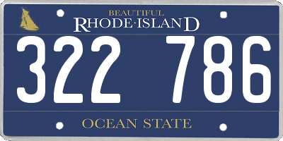 RI license plate 322786