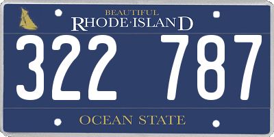 RI license plate 322787