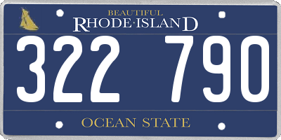 RI license plate 322790