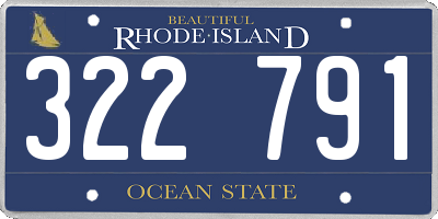RI license plate 322791