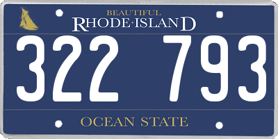 RI license plate 322793