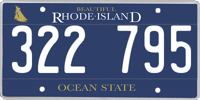 RI license plate 322795