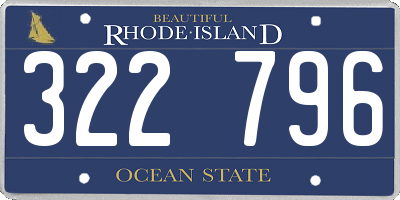 RI license plate 322796