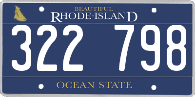 RI license plate 322798