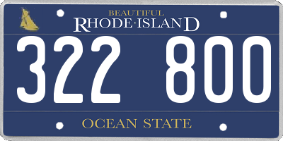RI license plate 322800
