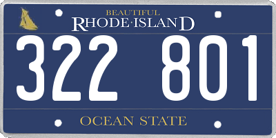 RI license plate 322801