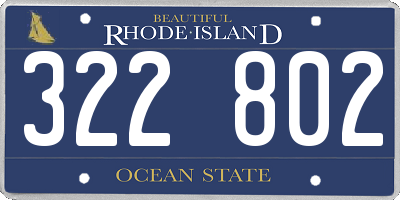 RI license plate 322802