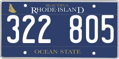 RI license plate 322805