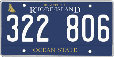 RI license plate 322806