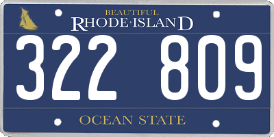 RI license plate 322809