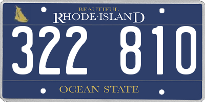 RI license plate 322810