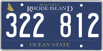 RI license plate 322812