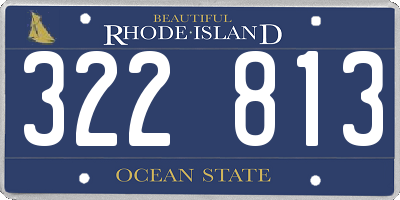 RI license plate 322813