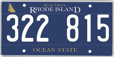 RI license plate 322815
