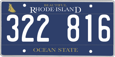 RI license plate 322816