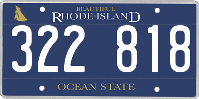 RI license plate 322818