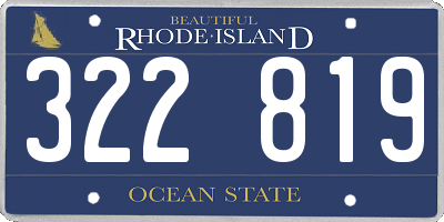 RI license plate 322819