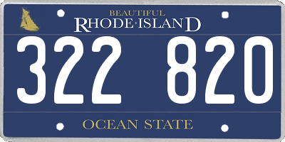 RI license plate 322820