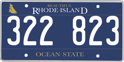 RI license plate 322823