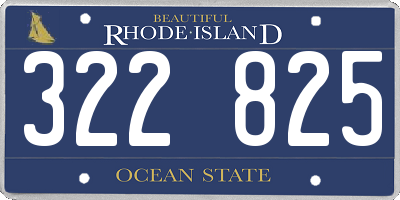 RI license plate 322825